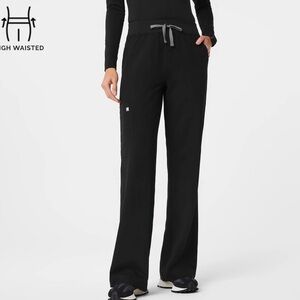 Figs Womens Wide Leg Scrub Pants - Black - Size S